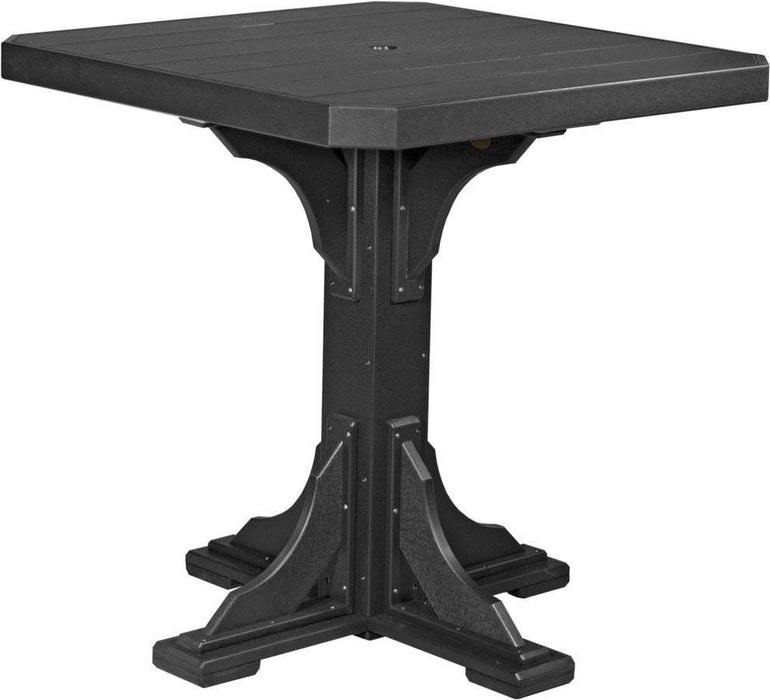 LuxCraft LuxCraft Recycled Plastic 41" Square Table With Cup Holder Black / Bar Tables P41STBBK