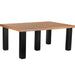 LuxCraft LuxCraft Recycled Plastic 4x6 Contemporary Table Cedar On Black Tables P46CTCB