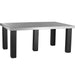 LuxCraft LuxCraft Recycled Plastic 4x6 Contemporary Table Dove Gray On Black Tables P46CTDGB