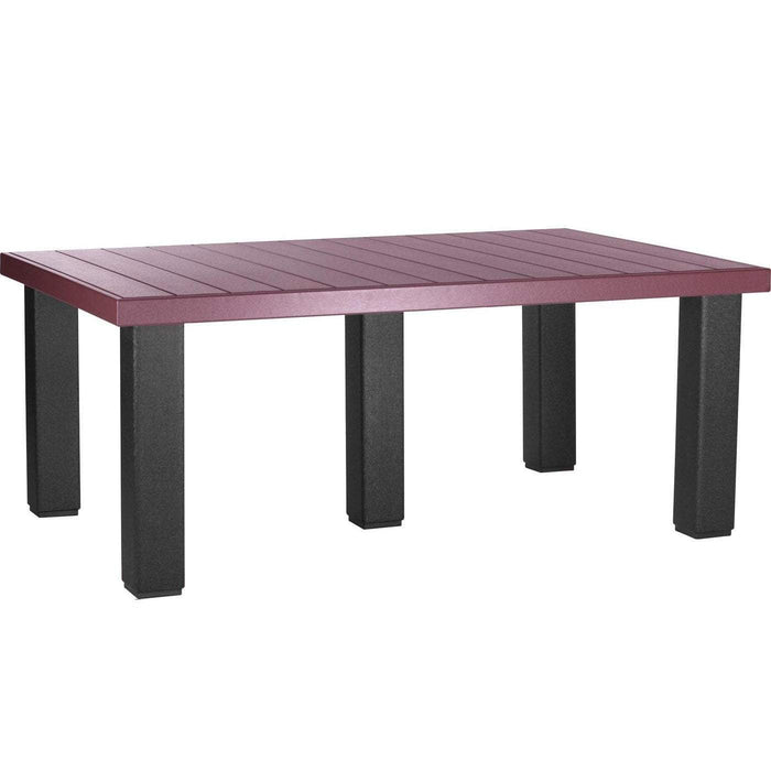 LuxCraft LuxCraft Recycled Plastic 4x6 Contemporary Table With Cup Holder Cherrywood On Black Tables P46CTCWB