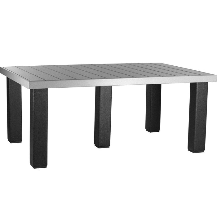 LuxCraft LuxCraft Recycled Plastic 4x6 Contemporary Table With Cup Holder Dove Gray On Black Tables P46CTDGB