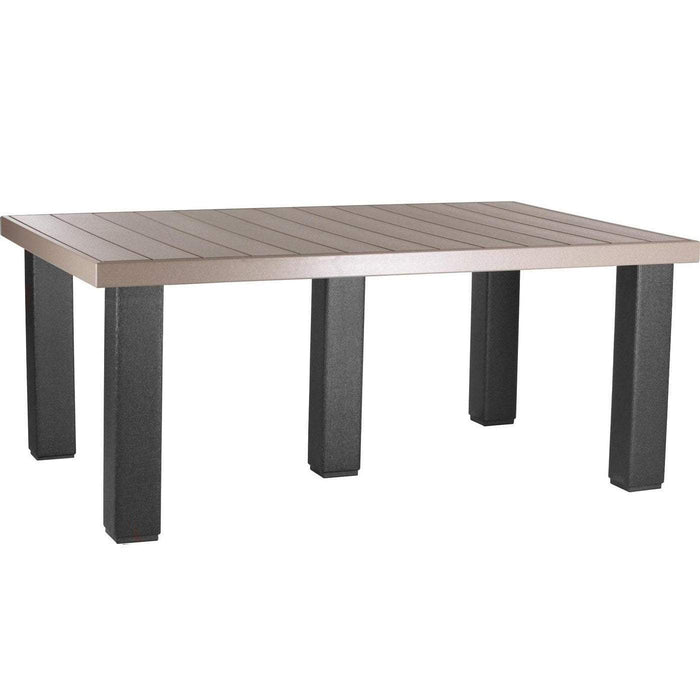 LuxCraft LuxCraft Recycled Plastic 4x6 Contemporary Table With Cup Holder Weatherwood On Black Tables P46CTWWB