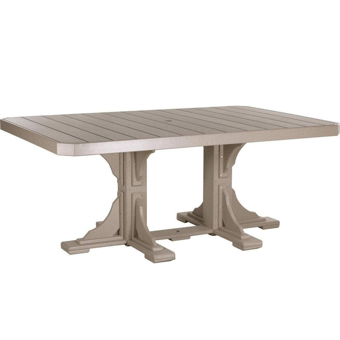 LuxCraft LuxCraft Recycled Plastic 4x6 Rectangular Table Weatherwood / Bar Tables P46RTBWW