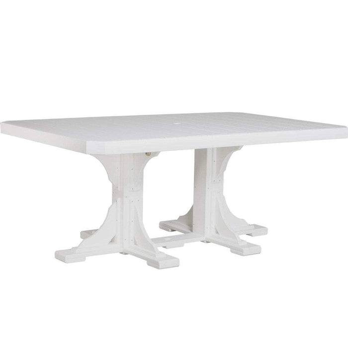 LuxCraft LuxCraft Recycled Plastic 4x6 Rectangular Table White / Bar Tables P46RTBW