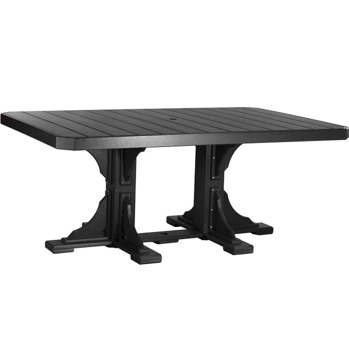 LuxCraft LuxCraft Recycled Plastic 4x6 Rectangular Table With Cup Holder Black / Bar Tables P46RTBBK