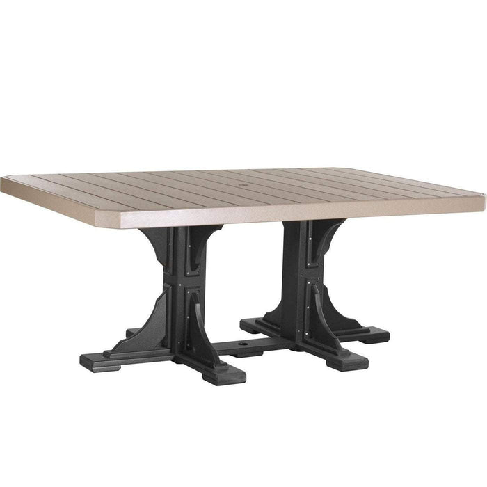 LuxCraft LuxCraft Recycled Plastic 4x6 Rectangular Table With Cup Holder Weatherwood On Black / Bar Tables P46RTBWWB