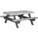LuxCraft LuxCraft Recycled Plastic 6' Rectangular Picnic Table Dove Gray On Slate Tables P6RPTDGS