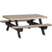LuxCraft LuxCraft Recycled Plastic 6' Rectangular Picnic Table Weatherwood On Black Tables P6RPTWWB