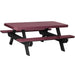 LuxCraft LuxCraft Recycled Plastic 6' Rectangular Picnic Table With Cup Holder Cherrywood On Black Tables P6RPTCWB