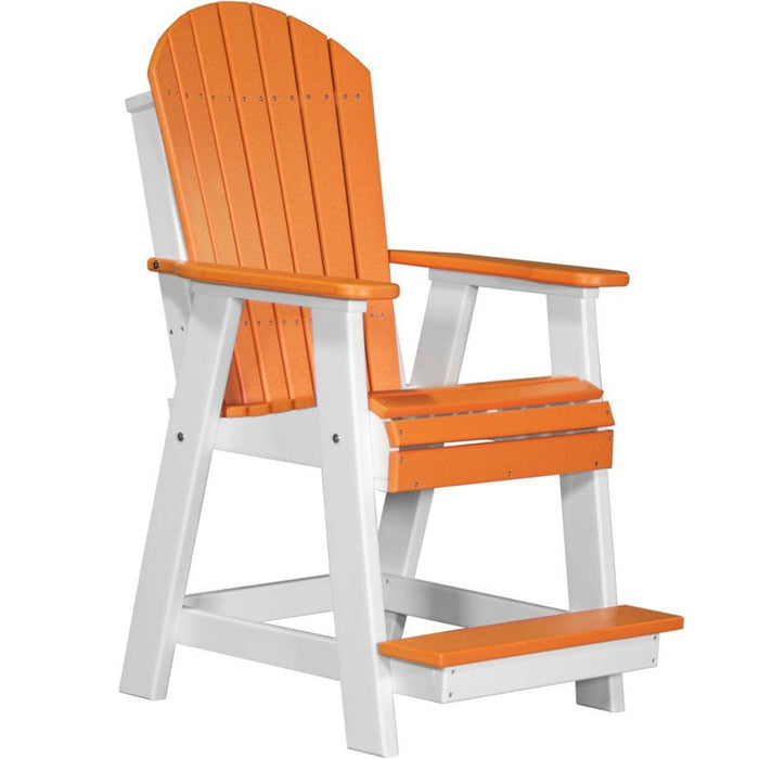 LuxCraft LuxCraft Recycled Plastic Adirondack Balcony Chair Tangerine On White Adirondack Chair PABCTW
