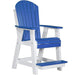 LuxCraft LuxCraft Recycled Plastic Adirondack Balcony Chair With Cup Holder Blue On White Adirondack Chair PABCBW