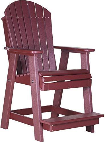 LuxCraft LuxCraft Recycled Plastic Adirondack Balcony Chair With Cup Holder Cherry Adirondack Chair PABCCW