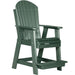 LuxCraft LuxCraft Recycled Plastic Adirondack Balcony Chair With Cup Holder Green Adirondack Chair PABCG