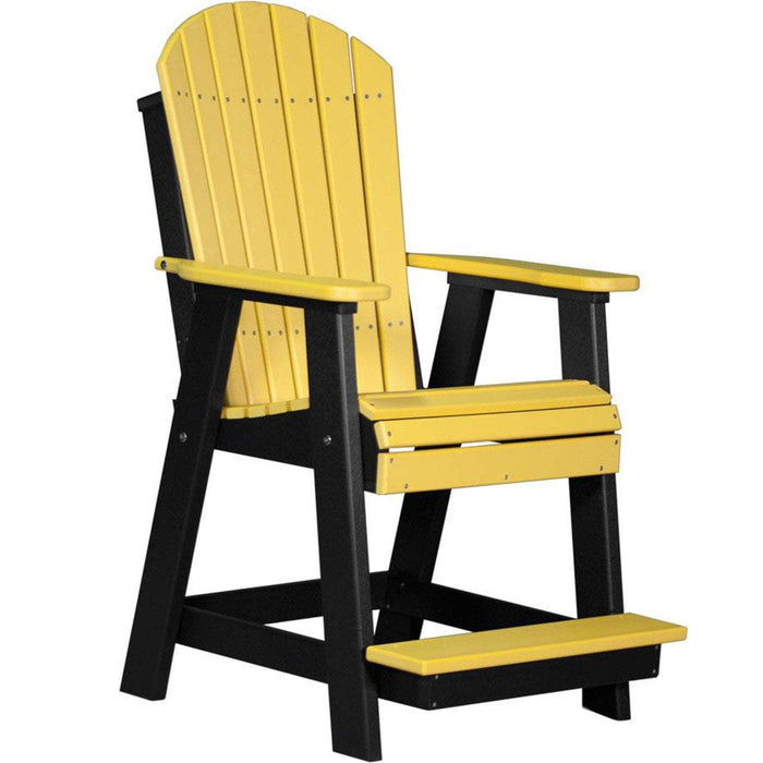 LuxCraft LuxCraft Recycled Plastic Adirondack Balcony Chair Yellow On Black Adirondack Chair PABCYB