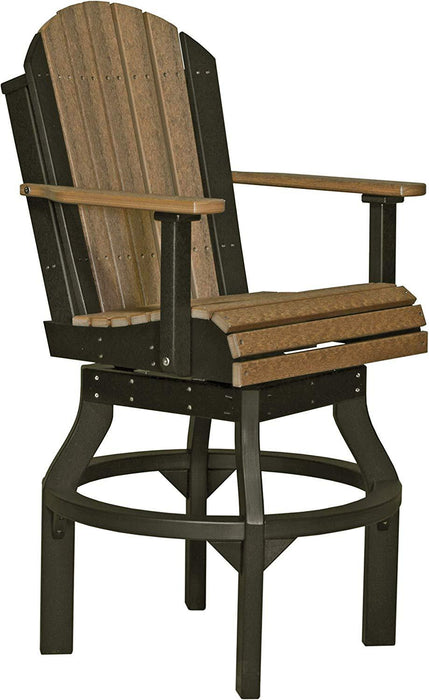 LuxCraft LuxCraft Recycled Plastic Adirondack Swivel Chair Antique Mahogany On Black / Bar Chair Adirondack Chair PASCBAMBK