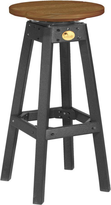 LuxCraft LuxCraft Recycled Plastic Bar Stool With Cup Holder Antique Mahogany on Black Stool PBSAMB