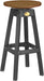 LuxCraft LuxCraft Recycled Plastic Bar Stool With Cup Holder Antique Mahogany on Black Stool PBSAMB