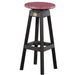 LuxCraft LuxCraft Recycled Plastic Bar Stool With Cup Holder Cherrywood On Black Stool PBSCWB
