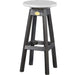 LuxCraft LuxCraft Recycled Plastic Bar Stool With Cup Holder Dove Gray On Black Stool PBSDGB