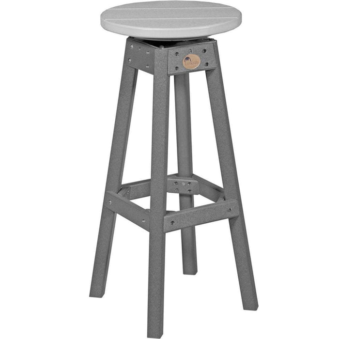LuxCraft LuxCraft Recycled Plastic Bar Stool With Cup Holder Dove Gray On Slate Stool PBSDGS