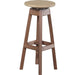 LuxCraft LuxCraft Recycled Plastic Bar Stool With Cup Holder Weather Wood On Chestnut Brown Stool PBSWWCBR