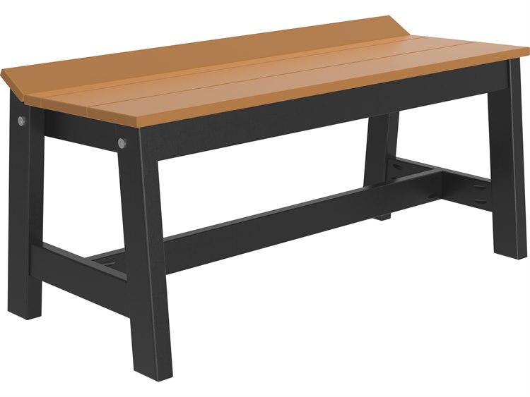 LuxCraft LuxCraft Recycled Plastic Cafe Dining Bench 41'' Cafe Dining Bench / Cedar & Black Dining Bench LUXCDB41BCB