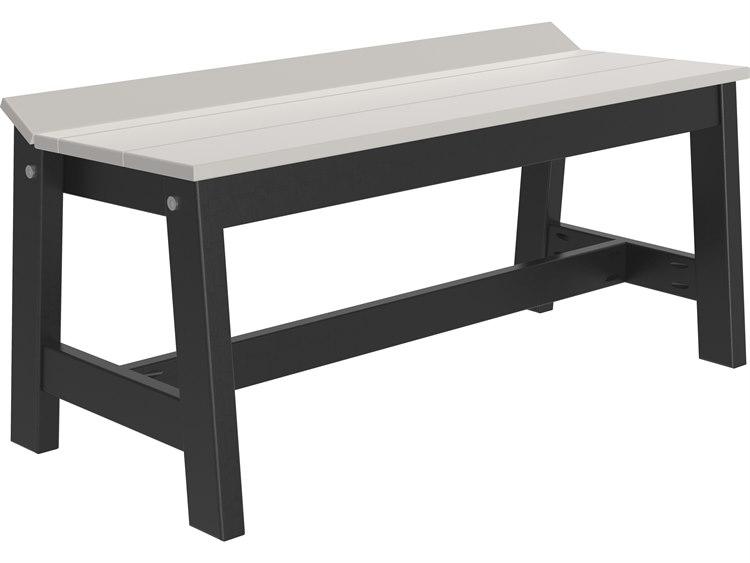 LuxCraft LuxCraft Recycled Plastic Cafe Dining Bench 41'' Cafe Dining Bench / Dove Gray & Black Dining Bench LUXCDB41BDGB