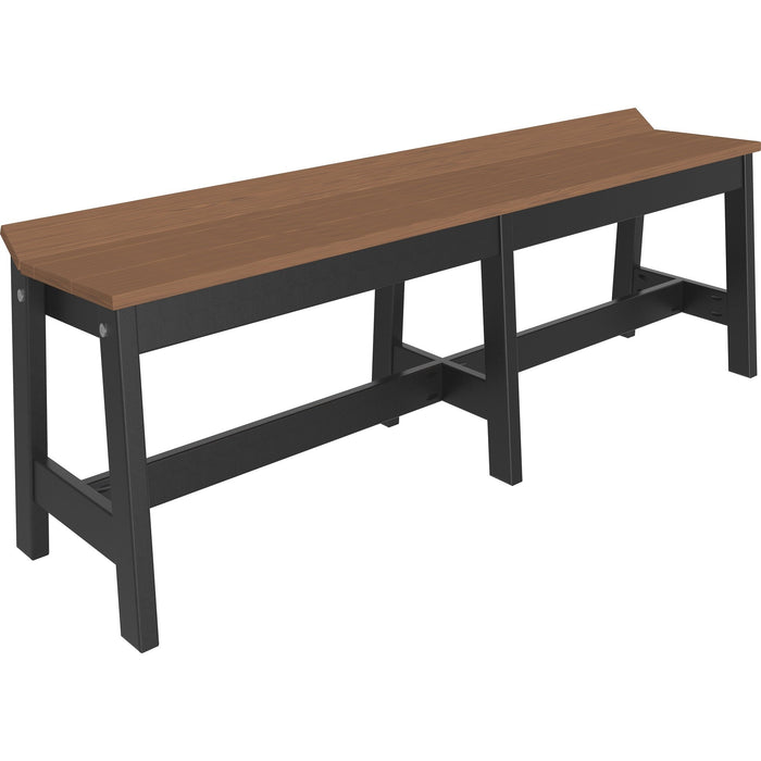 LuxCraft LuxCraft Recycled Plastic Cafe Dining Bench 72'' Cafe Dining Bench / Antique Mahogany and Black Dining Bench LUXCDB72BAMB