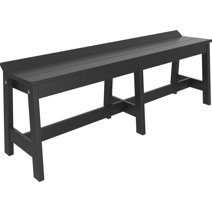 LuxCraft LuxCraft Recycled Plastic Cafe Dining Bench 72'' Cafe Dining Bench / Black Dining Bench LUXCDB72BB
