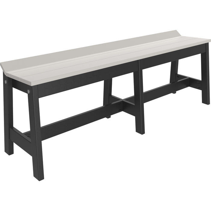 LuxCraft LuxCraft Recycled Plastic Cafe Dining Bench 72'' Cafe Dining Bench / Dove Gray & Black Dining Bench LUXCDB72BDGB