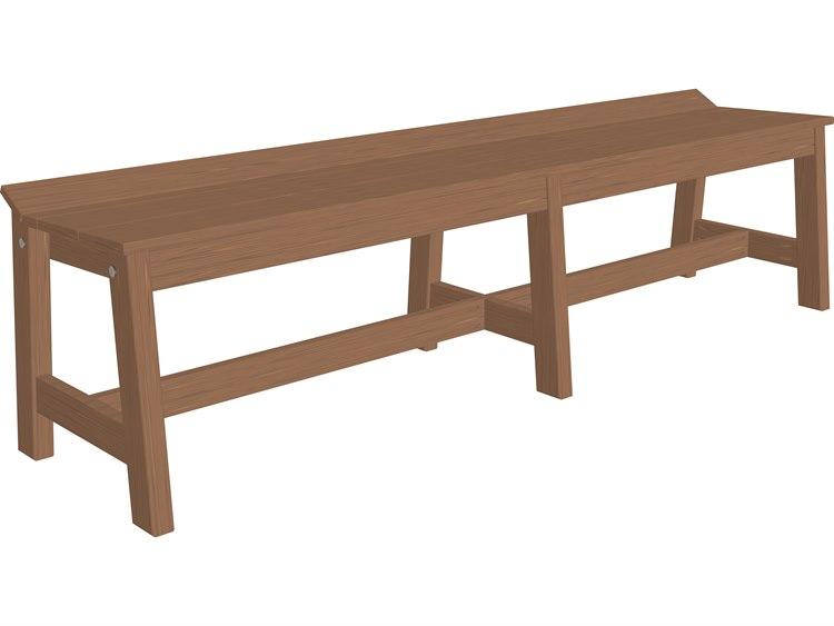 LuxCraft LuxCraft Recycled Plastic Cafe Dining Bench 72'' Cafe Dining Bench / Premium Wood Grain Antique Mahogany Dining Bench LUXCDB72PWGBW