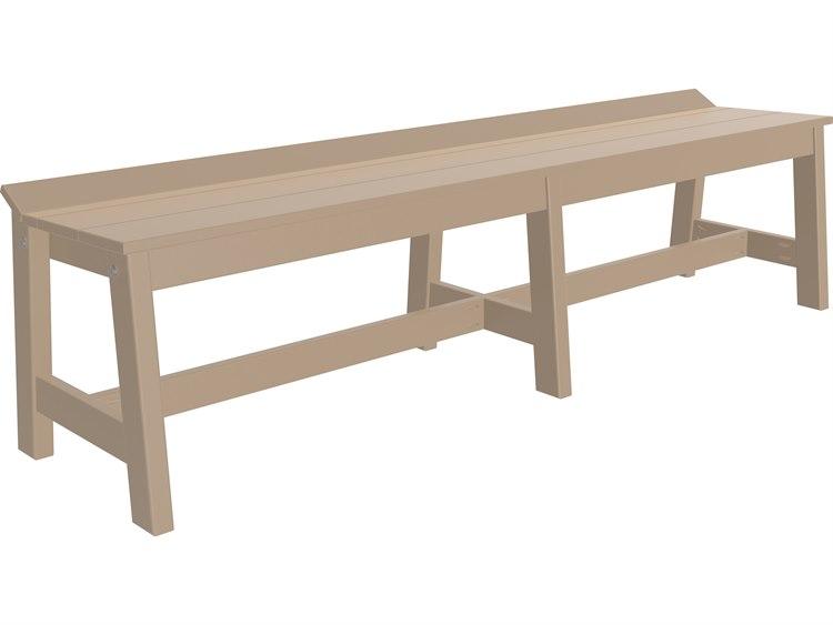 LuxCraft LuxCraft Recycled Plastic Cafe Dining Bench 72'' Cafe Dining Bench / Weatherwood Dining Bench LUXCDB72BWW