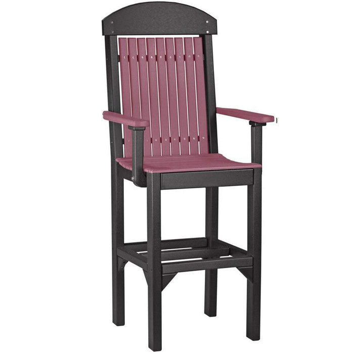 LuxCraft LuxCraft Recycled Plastic Captain Chair With Cup Holder Cherrywood On Black / Bar Chair Chair PCCBCWB