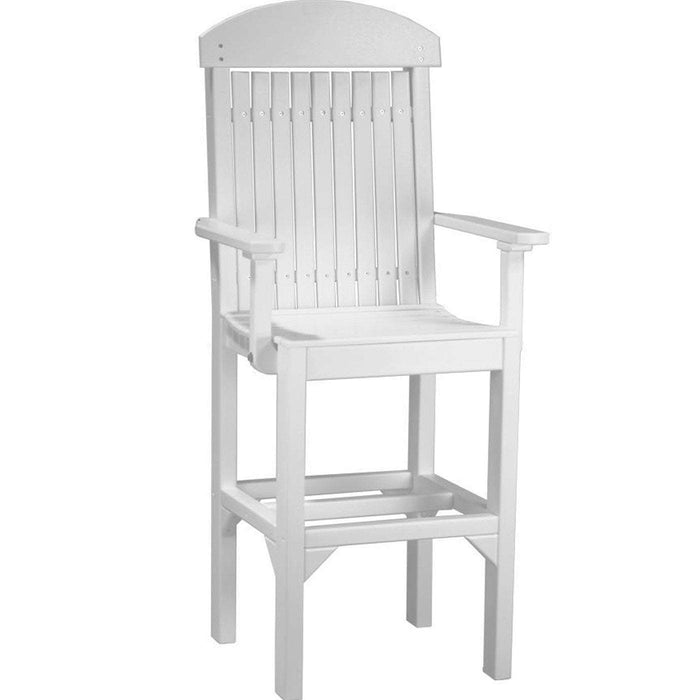 LuxCraft LuxCraft Recycled Plastic Captain Chair With Cup Holder White / Bar Chair Chair PCCBW