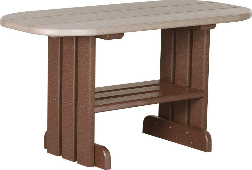 LuxCraft LuxCraft Recycled Plastic Coffee Table Weather Wood on Chestnut Brown Accessories PCTWWCBR