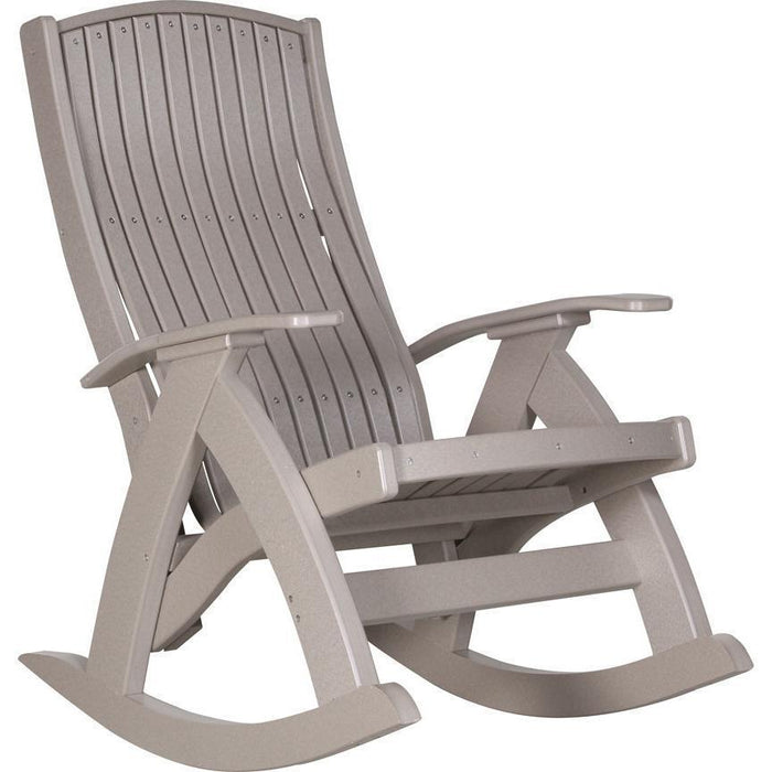 LuxCraft LuxCraft Recycled Plastic Comfort Porch Rocking Chair Weatherwood Rocking Chair PCRWW