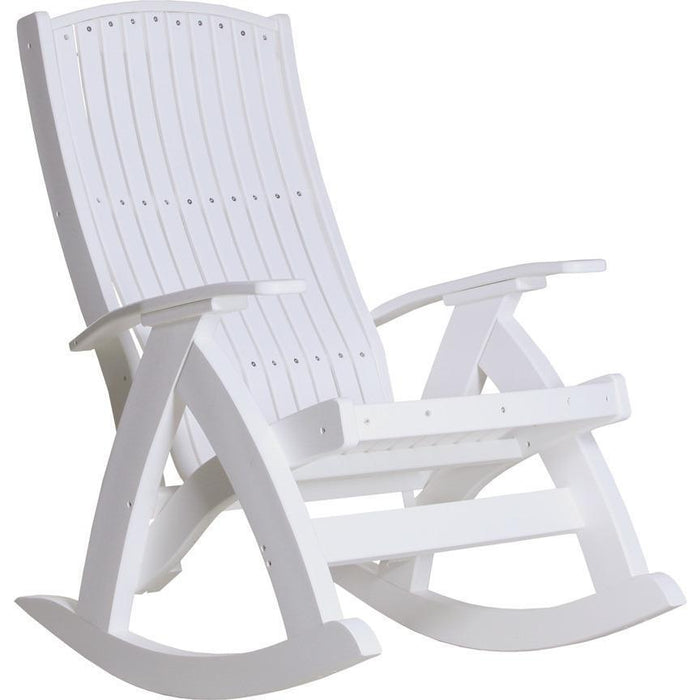 LuxCraft LuxCraft Recycled Plastic Comfort Porch Rocking Chair White Rocking Chair PCRW
