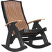 LuxCraft LuxCraft Recycled Plastic Comfort Porch Rocking Chair With Cup Holder Cedar On Black Rocking Chair PCRCB