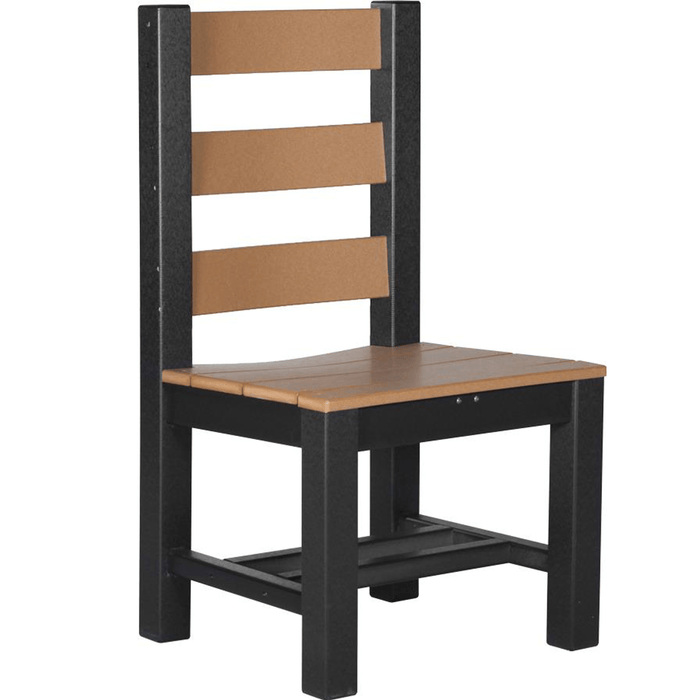 LuxCraft LuxCraft Recycled Plastic Contemporary Regular Chair Cedar On Black Chair PCRCCB
