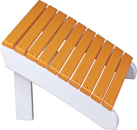 LuxCraft LuxCraft Recycled Plastic Deluxe Adirondack Footrest Tangerine On White Adirondack Deck Chair PDAFTW