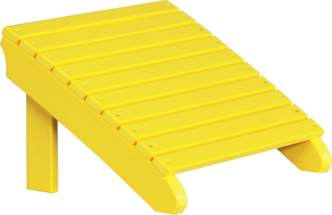 LuxCraft LuxCraft Recycled Plastic Deluxe Adirondack Footrest Yellow Adirondack Deck Chair PDAFY
