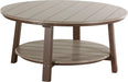 LuxCraft LuxCraft Recycled Plastic Deluxe Conversation Table Weather Wood on Chestnut Brown Accessories PDCTWWCBR