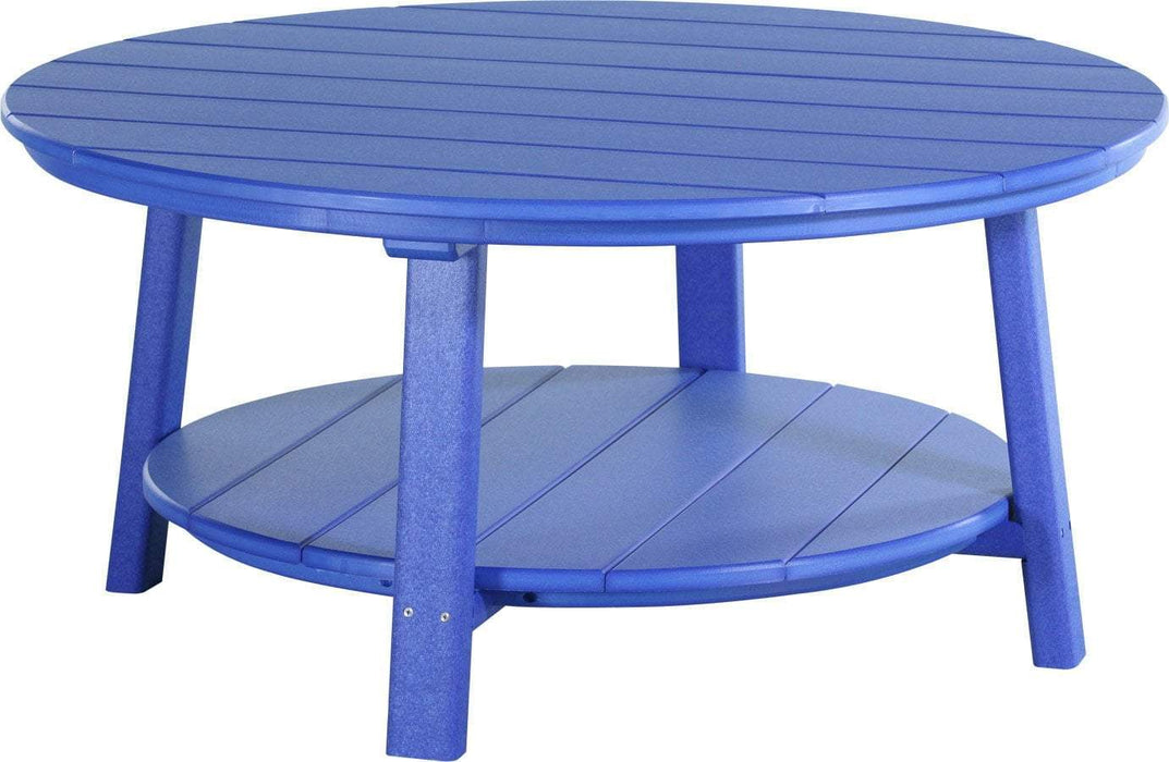 LuxCraft LuxCraft Recycled Plastic Deluxe Conversation Table With Cup Holder Blue Conversation Table PDCTB