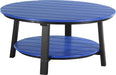 LuxCraft LuxCraft Recycled Plastic Deluxe Conversation Table With Cup Holder Blue on Black Conversation Table PDCTBB