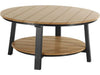 LuxCraft LuxCraft Recycled Plastic Deluxe Conversation Table With Cup Holder Cedar on Black Conversation Table PDCTCB