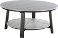 LuxCraft LuxCraft Recycled Plastic Deluxe Conversation Table With Cup Holder Dove Gray on Black Conversation Table PDCTDGB