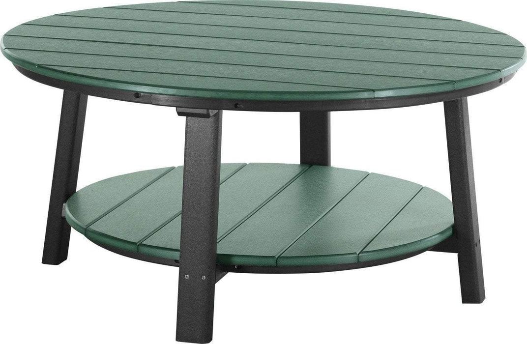 LuxCraft LuxCraft Recycled Plastic Deluxe Conversation Table With Cup Holder Green Conversation Table PDCTBG