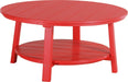 LuxCraft LuxCraft Recycled Plastic Deluxe Conversation Table With Cup Holder Red Conversation Table PDCTR