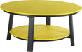 LuxCraft LuxCraft Recycled Plastic Deluxe Conversation Table With Cup Holder Yellow on Black Conversation Table PDCTYB