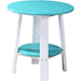 LuxCraft LuxCraft Recycled Plastic Deluxe End Table With Cup Holder Aruba Blue On White End Table PDETABW